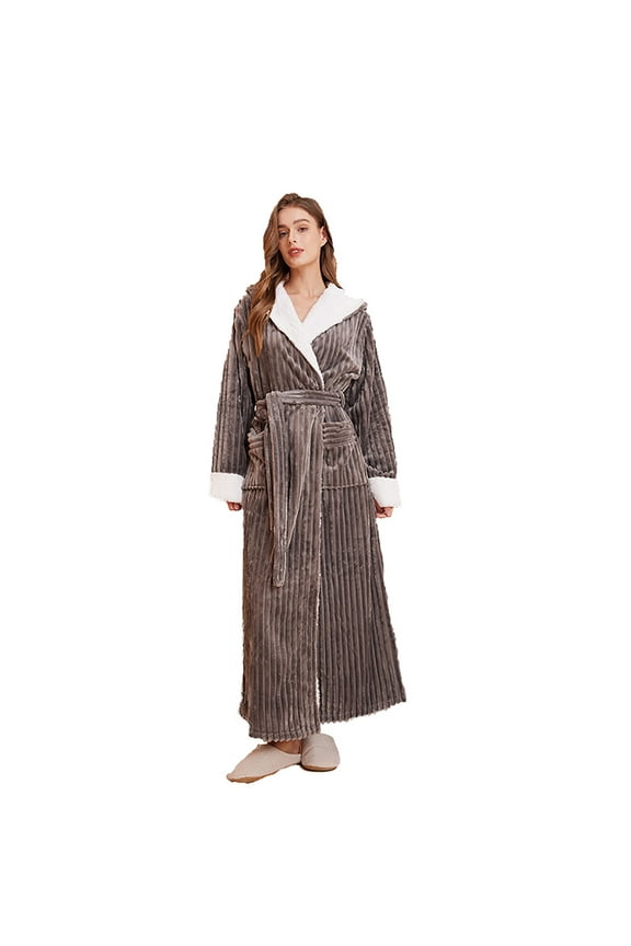 Gifts for Mom Robe for Women Fluffy Loungewear Oversized Warm Women's Robes Bath Womens Bathrobe Grey
