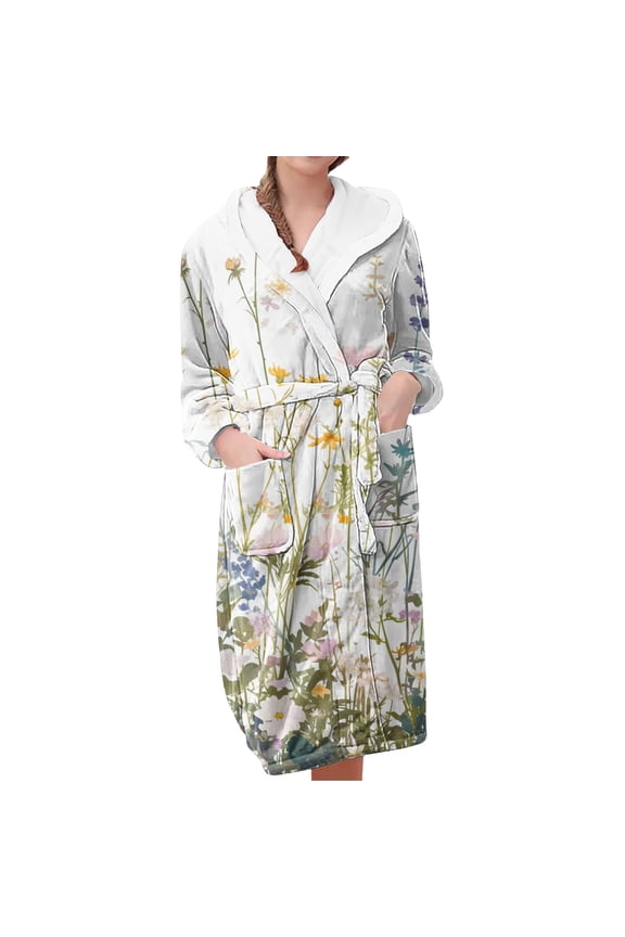 Gifts for Mom Robes for Women Fleece House Coat Oversized Soft Women's Sleepwear Spa Womens Bathrobe Green3