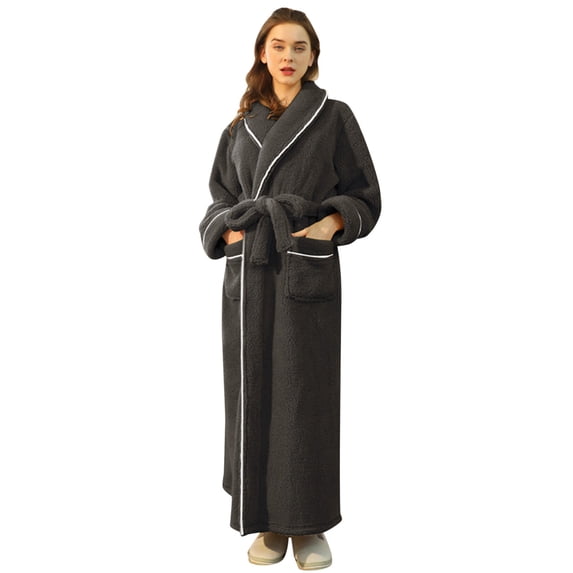 Gifts for Mom Robes for Women Fluffy House Coat Oversized Kimono Women's Sleepwear Spa Womens Bathrobe Black