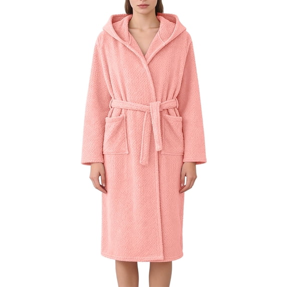 Gifts for Mom Robes for Women Fuzzy House Coat Oversized Soft Women's Sleepwear Spa Womens Bathrobe Pink