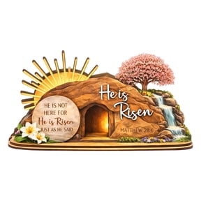 Gifts for Mom from Daughter Son He Is Risen Easter Decor Empty Tomb Resurrection Scene And Decoration Set For Tray Nativity Tray Shelf Decor