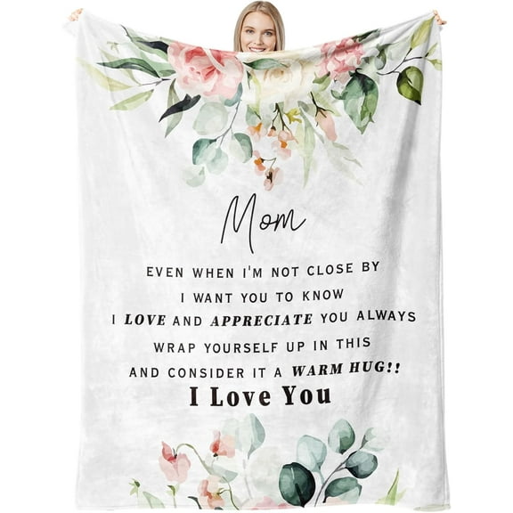 Gifts for Mom from Daughter Son, Mom Birthday Gifts for Mom Throw Blanket, Mom Gifts for Birthday Soft Flannel Blanket 60x50inch Mom Blanket