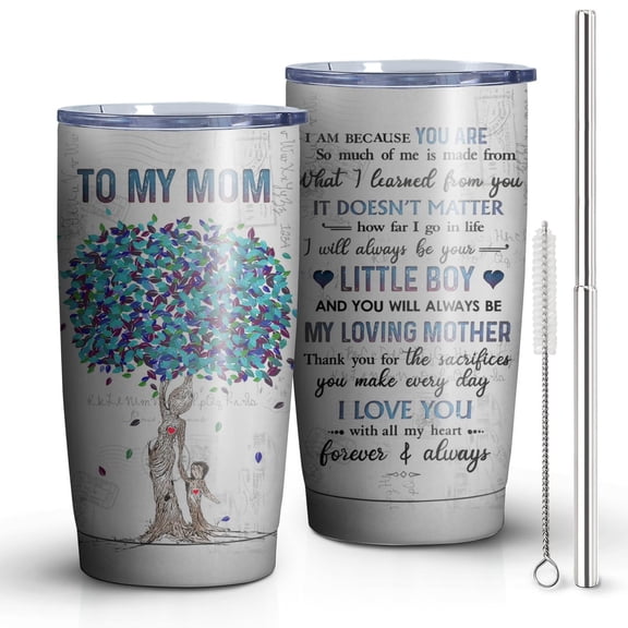 Gifts for Mom from Son - Mom Gifts - Birthday Gifts for Mom, Mom Christmas Gifts from Son, Mom Birthday Gifts - 20oz Tree Stainless Steel Tumbler