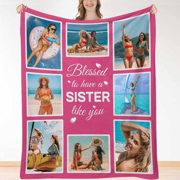 Gifts for Nana Personalized Blanket Customized Blankets with Photos Grandma Grandmother Picture Throw Blanket Birthday from Granddaughter A Blankets