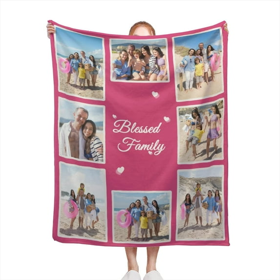 Gifts for Nana Personalized Blanket Customized Blankets with Photos Grandma Grandmother Picture Throw Blanket Birthday from Granddaughter Blankets