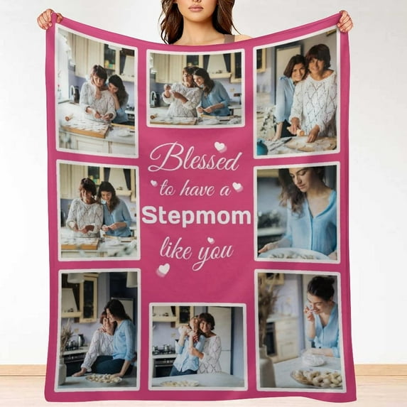 Gifts for Nana Personalized Blanket Customized Blankets with Photos Grandma Grandmother Picture Throw Blanket Birthday from Granddaughter Blankets