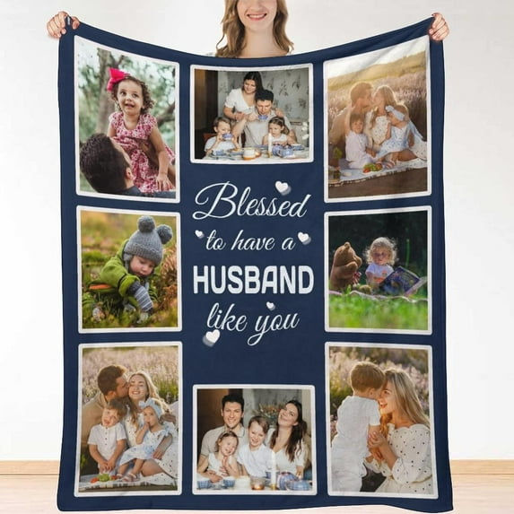 Gifts for Nana Personalized Blanket Customized Blankets with Photos Grandma Grandmother Picture Throw Blanket Birthday from Granddaughter Blankets