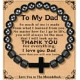 thumbnail image 1 of Gifts for New Dad Husband Grandpa Son, Obsidian Cross Bracelet Christian Religious Christmas Fathers Day Birthday Jewelry Gifts for Men, 1 of 5