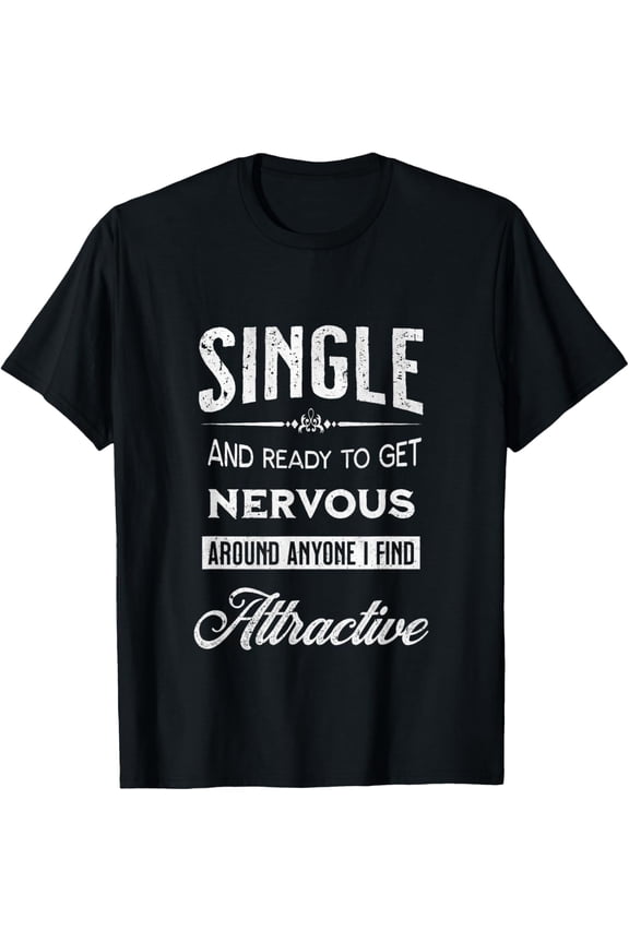 Gifts for Single Women Single Guy Gifts I'm Single and Ready T-ShirtMen and women, Black T-shirt, size: Extra large