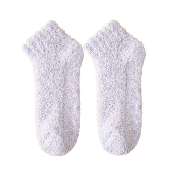 Gifts for Sister Ankle Socks for Women Low Cut Scrunch Fleece Sleep Running Trendy in 2026 Cozy Socks Purple
