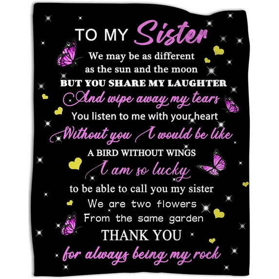 Gifts for Sister Blanket Sister Blankets from Sister Throw Best Sister Gifts for Birthday Christmas Thanksgiving 50"x60