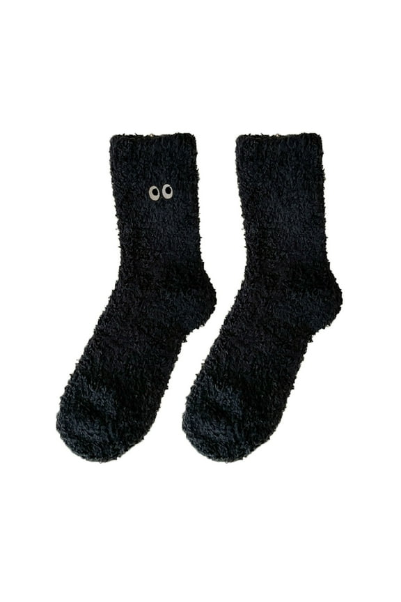Gifts for Sister Fuzzy Socks for Women Low Cut Scrunch Fleece Sleep Running Trendy in 2026 Slouch Socks Black