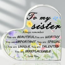 Gifts for Sister, Heart Acrylic Plaque Signs, Sister Birthday Gifts from Brother Sister