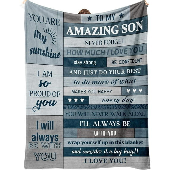 Gifts for Son, Best Gifts for Adult Son, Birthday Gifts for Son - to My Amazing Son Blanket Gifts, Graduation Gifts Throw Blanket for Son 50"X60"