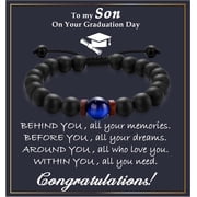Gifts for Son Grandson Brother Nephew Friend Bracelets, Adjustable Blue Tiger Eyes Bracelet Gifts for Birthday Christmas Graduation