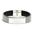thumbnail image 1 of Gifts for Substitute Teacher, In a world where you can be anything, Appreciation Birthday Stainless Steel Bracelet for Men, Women, Friends, Coworkers, 1 of 4