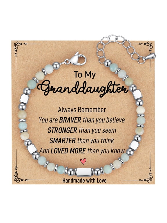 Gifts for Teen Girls/Kids, Graduation Gift for Her, Tiny Gemstone Beaded Bracelets for Women Teenage Girls Trendy Jewelry with Inspirational Card
