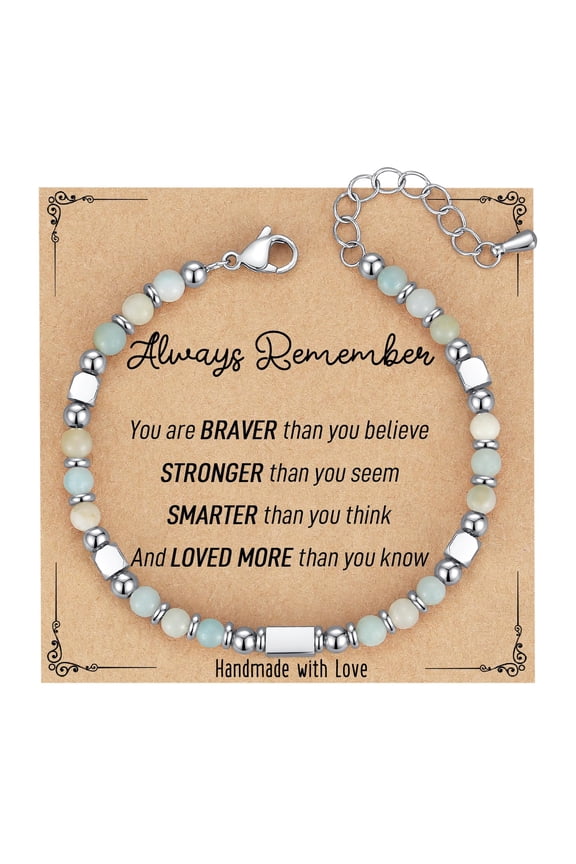 Gifts for Teen Girls/Kids, Graduation Gift for Her, Tiny Gemstone Beaded Bracelets for Women Teenage Girls Trendy Jewelry with Inspirational Card