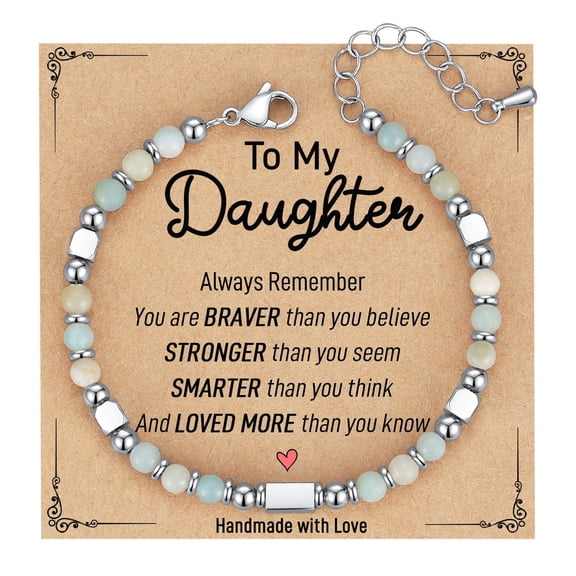 Gifts for Teen Girls/Kids, Graduation Gift for Her, Tiny Gemstone Beaded Bracelets for Women Teenage Girls Trendy Jewelry with Inspirational Card