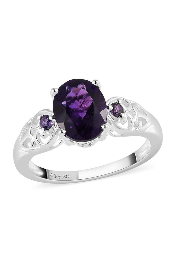 Women 925 Sterling Silver Amethyst Cubic Zirconia CZ Ring Crystal Size 8 Ct 1.43 Birthday Christmas Gifts