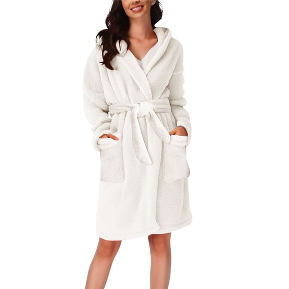 Gifts for Women Bathrobe for Women Fleece Women's Nightgowns & Sleepshirts Oversize Fitness Women's Robes House Womens Robe White