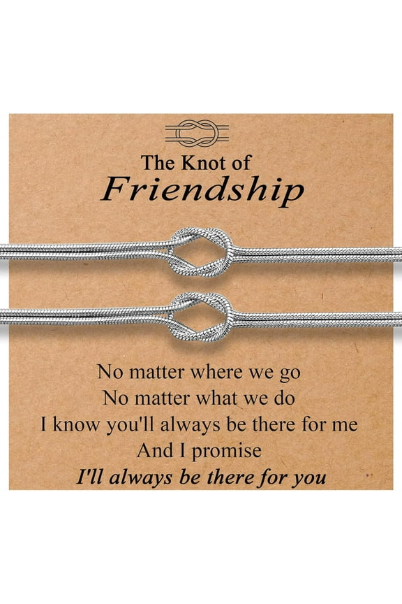 Gifts for Women Best Friend Bracelets for 2 Friendship Knot Bff Long Distance Christmas, Valentine, Birthday Gifts for Bestie