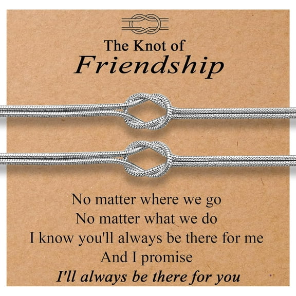 Gifts for Women Best Friend Bracelets for 2 Friendship Knot Bff Long Distance Christmas, Valentine, Birthday Gifts for Bestie