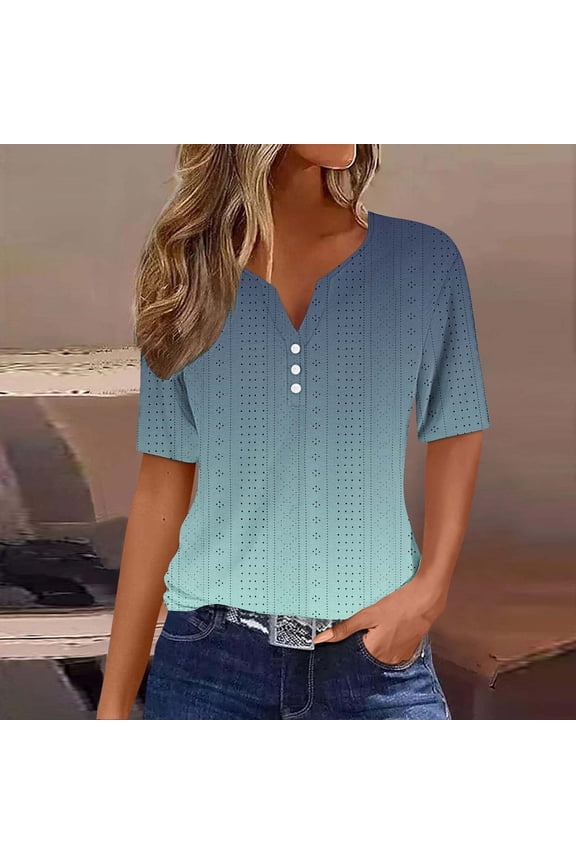 Gifts for Women Her Baeitkot Women's V-neck Solid Color T-shirt Top Workout Tops for Women