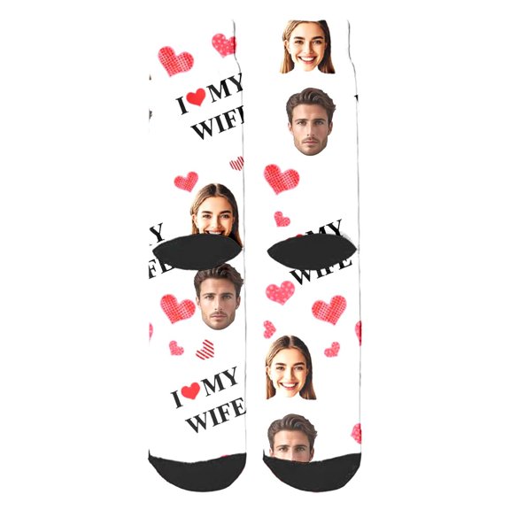 Gifts for Women Men Unisex Valentine's Day DIY Printed Couple Design Socks