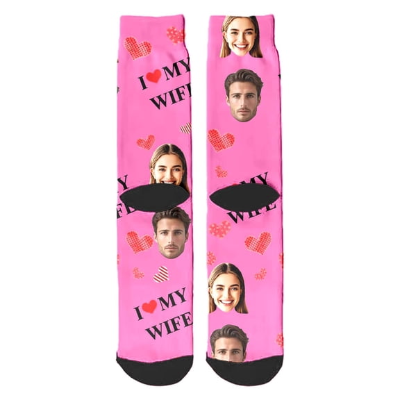 Gifts for Women Men Unisex Valentine's Day DIY Printed Couple Design Socks