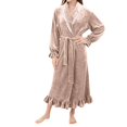 thumbnail image 1 of Gifts for Women Robes for Women Fuzzy House Coat Oversized Kimono Women's Sleepwear Spa Womens Bathrobe Khaki, 1 of 9
