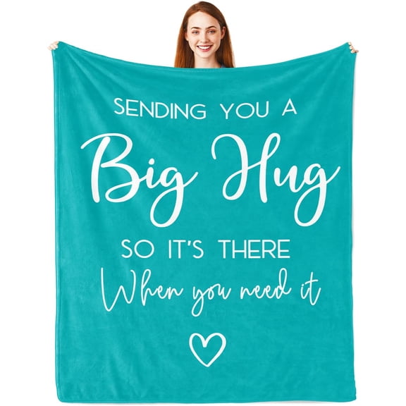 Gifts for Women, Thinking of You/Cheer Up/Inspirational Gifts for Christmas/Birthday/Get Well, Hug/Love Blanket Teal 60x50in