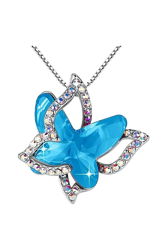 Gifts for Women Valentines Day Gifts Ladies Crystal Necklace Multicolor Fashion Pendant Necklace on Clearance