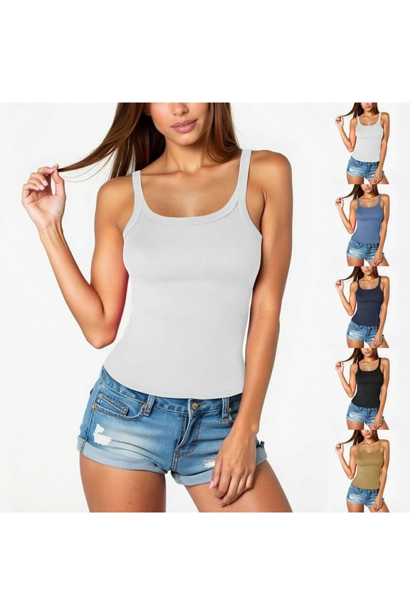 Gifts for Women Horkkom Camisole Tops for Women Summer Casual Spaghetti Strap Tank Top Plus Size Slim Sleeveless Tops XL