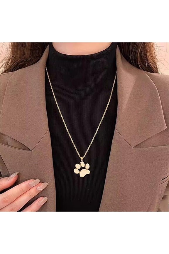 Gifts for women-1 PCS Dog Paw Necklace for Women Dainty Gold Silver Pet Paw Print Pendant Choker Minimalist Fashion Jewelry