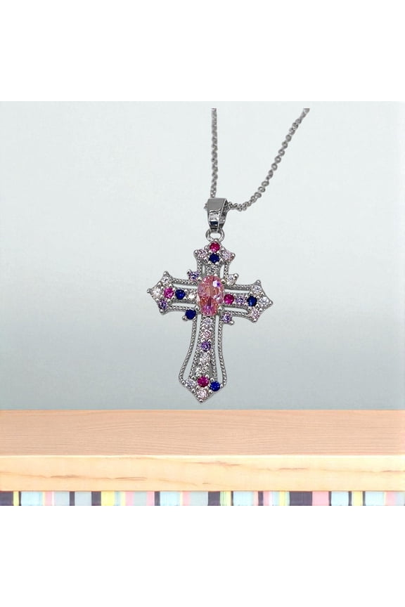 Gifts for women-Gothic Cross Necklace for Women Catholic Christian Jewelry