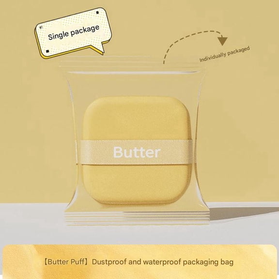 Gifts for women-Square Butter Cake Makeup Sponge Dual Use Wet Dry Foundation Blender Reusable Beauty Blender Yellow