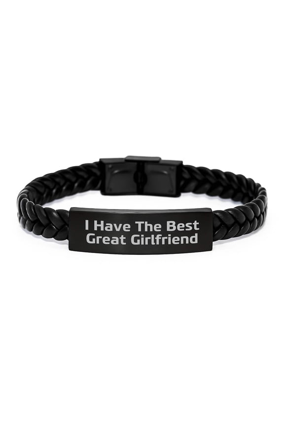 Gifts from Men Sweetheart Great Christmas Unique Interlaced Leather Bracelets with Funny Quote - I Have The Best Great Sweetheart