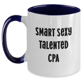Gifts from Men for Smart Sexy Talented CPAs, Funny Holiday Two Tone Coffee Mugs, Red and White - CPA Gifts for Christmas Unique Presents