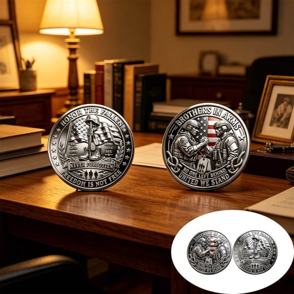 Gifts onlyliua Military Commemorative Metal Relief Plaque Collector Display Honor Soldier Brotherhood Cast Metal Wall Art Detailed Patriotic Keepsake for Veterans Home Office Memorial Gift Display