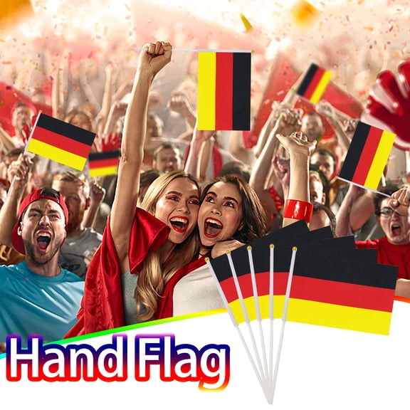Gifts ufehgfjh Germany Hand Waving Supporter Flag 14 x 21 cm Polyester Hand Flag Stick Lightweight Rally Banner For Sports Fans Parades Parties Stadium Cheering Fan Accessory