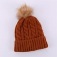 thumbnail image 1 of Gifts under $15 Aueoeo Beanie Knitted Hats Winter Warm Pom Hat Chunky Trendy Cute cuffed Cap Unisex Red, 1 of 2