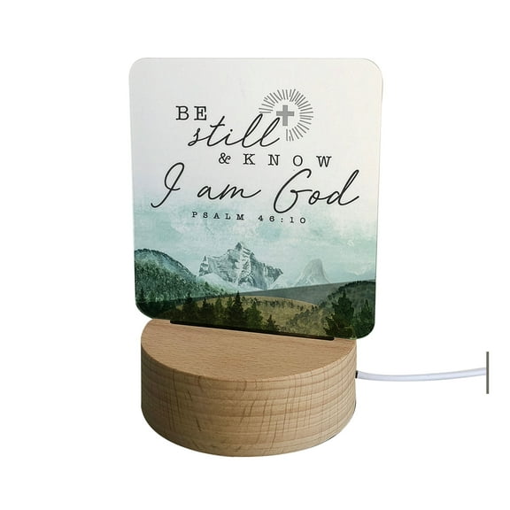 Be Still and Know Night Light, Psalm 46:10 LED Sign, Christian Decor