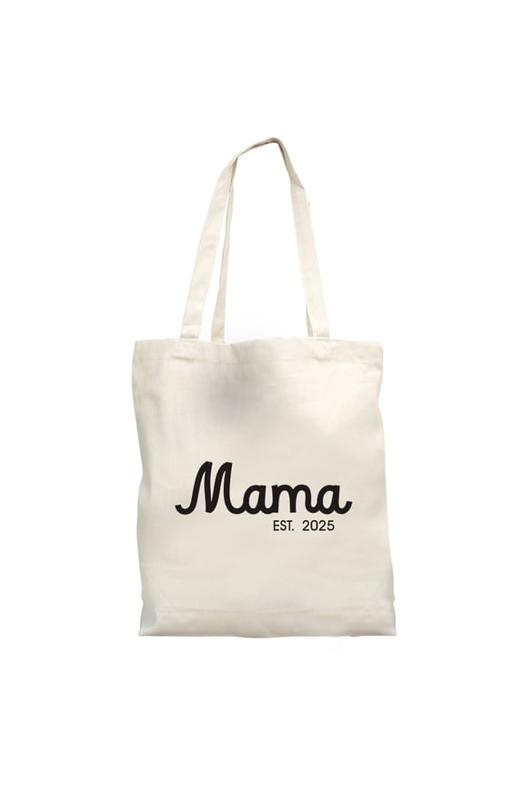 Mama Est. 2025 Tote Bag, New Mom Gift, First Time Mom Canvas Bag