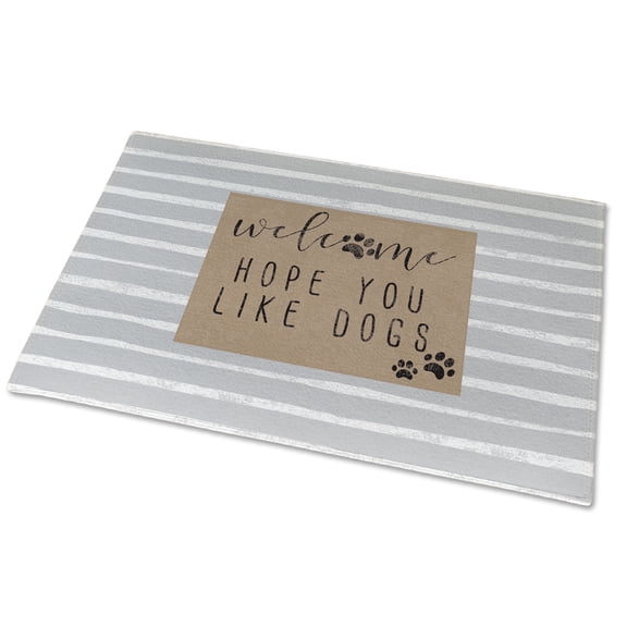 Welcome Hope You Like Dogs Doormat, Funny Pet-Friendly Outdoor Rug 18"x24"
