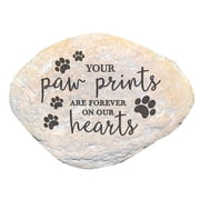 Your Paw Prints Are Forever on Our Hearts Pet Memorial Stone, Dog or Cat
