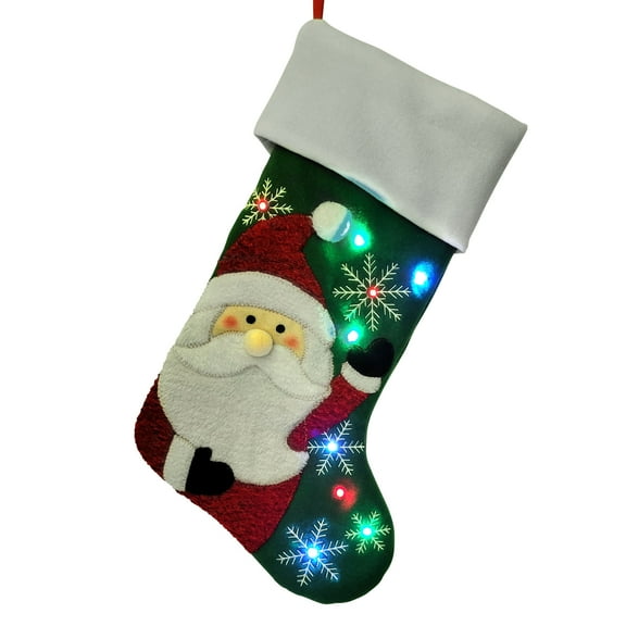 Giftsforyounow Light-Up Santa Christmas Stocking