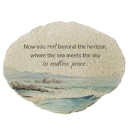 Giftsforyounow Personalized Beach Memorial Garden Stone with Waves Small Flat Sympathy Outdoor Decor