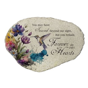 Giftsforyounow Personalized Hummingbird Memorial Garden Stone Flat Outdoor Sympathy Remembrance Gift