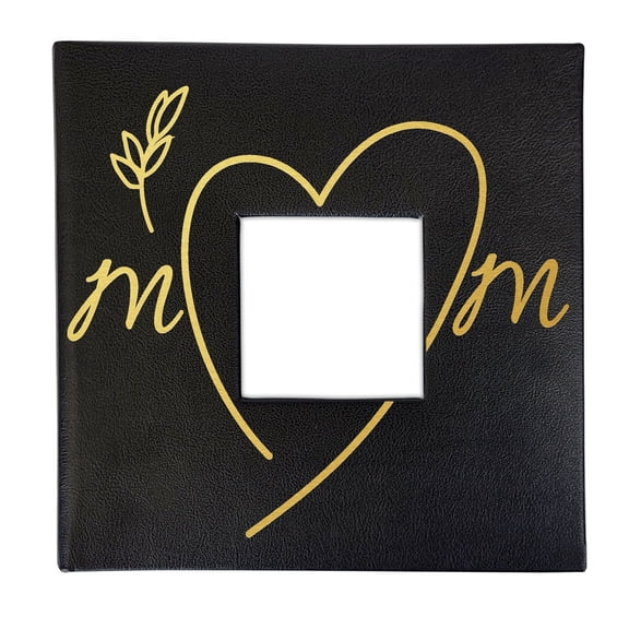 Giftsforyounow Personalized Mom Heart Black Leatherette Photo Album Custom Gift for Mother